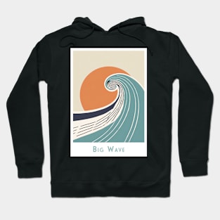 Minimal Retro Vintage Sweeping Wave at Sunset Hoodie